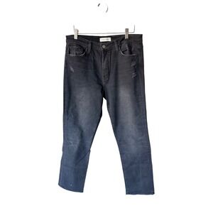 Flying Monkey Straight Leg Jeans 30 Black Distressed High Rise‎ Grunge Edgy